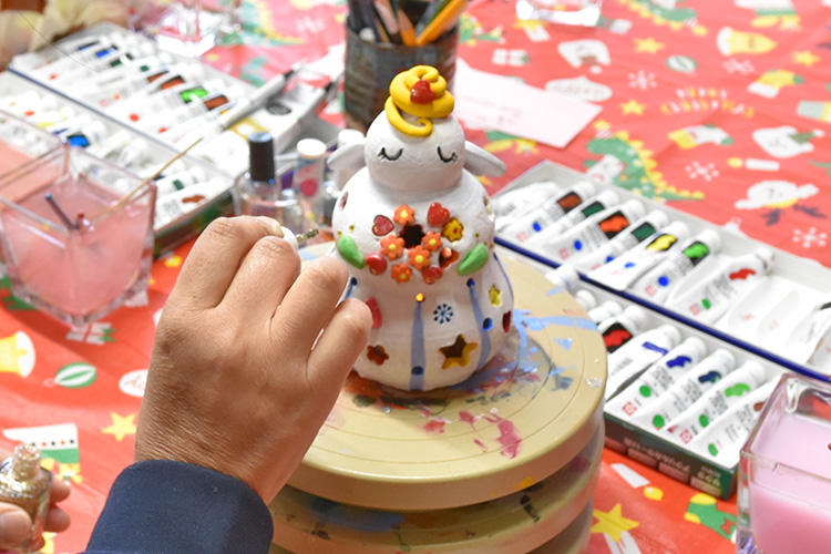 クリスマスランタン作り 阿南町陶芸体験館